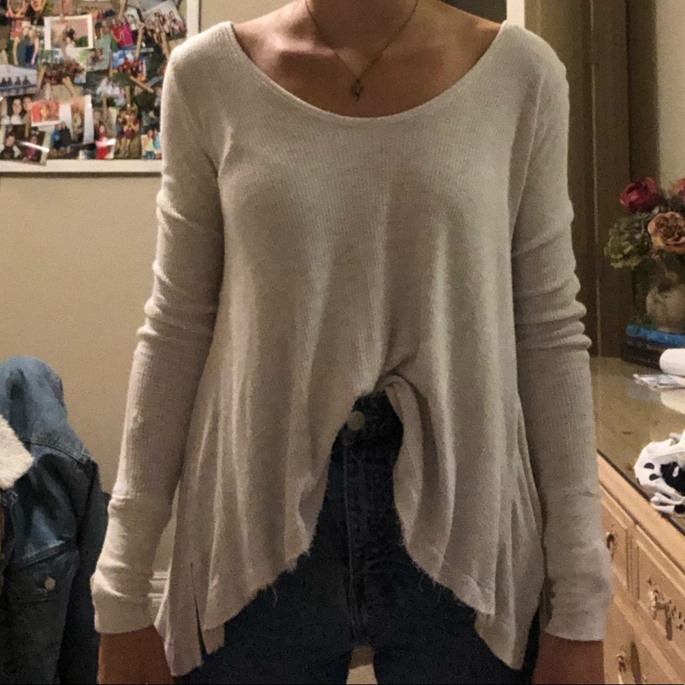 FREE PEOPLE creme thermal top